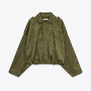 Zara Olive Bomber Jacket